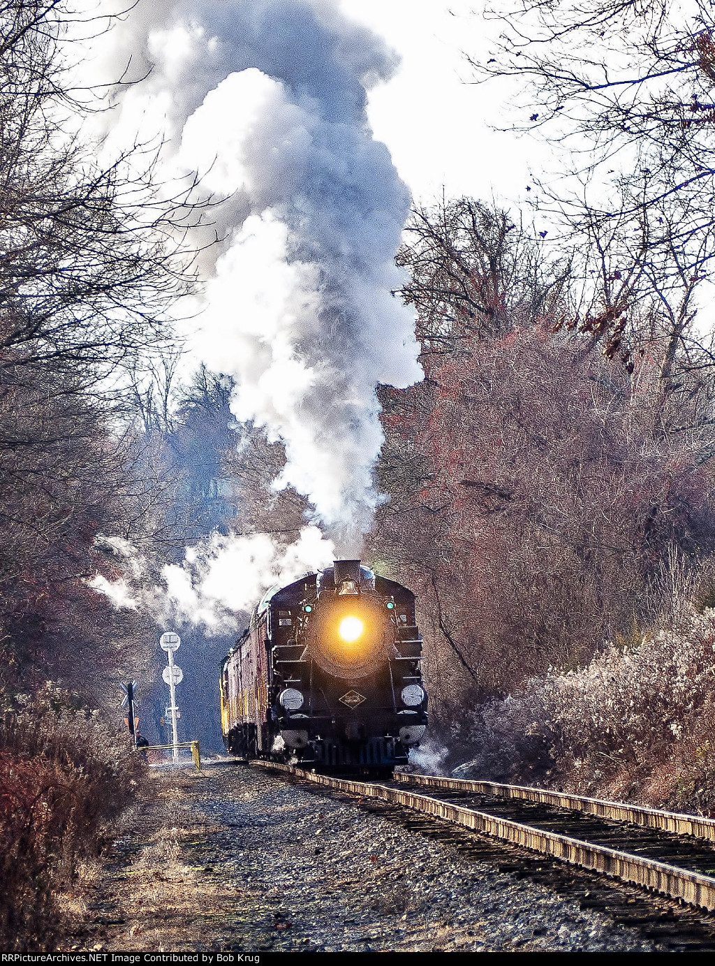 RBMN 425 leads the North Reading Santa Train northbound through Berne Township, PA